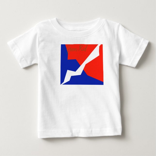 Camiseta Item Branco Vermelho Azul (Frente)