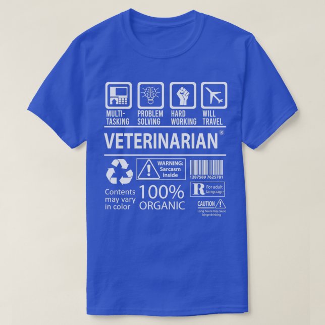Camiseta Item de Oferta de Trabalho de Multitarefa Veteriná (Frente do Design)