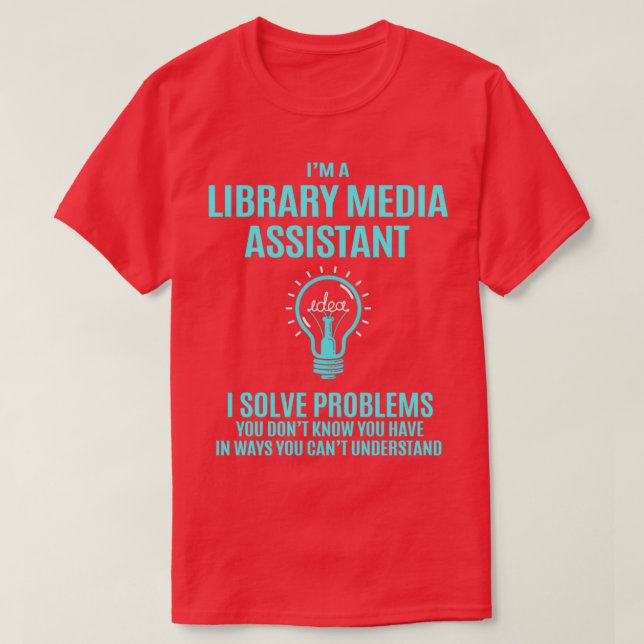 Camiseta Item de Presente do Assistente de Mídia de Bibliot (Frente do Design)