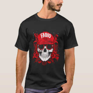 Camiseta Itens de Crânio Personalizado com Nome Fabio