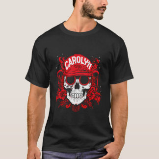 Camiseta Itens de crânio personalizado com o nome Carolyn