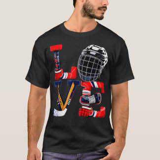 Camiseta Itens de Hockey no Gelo do Dia dos Namorados para 
