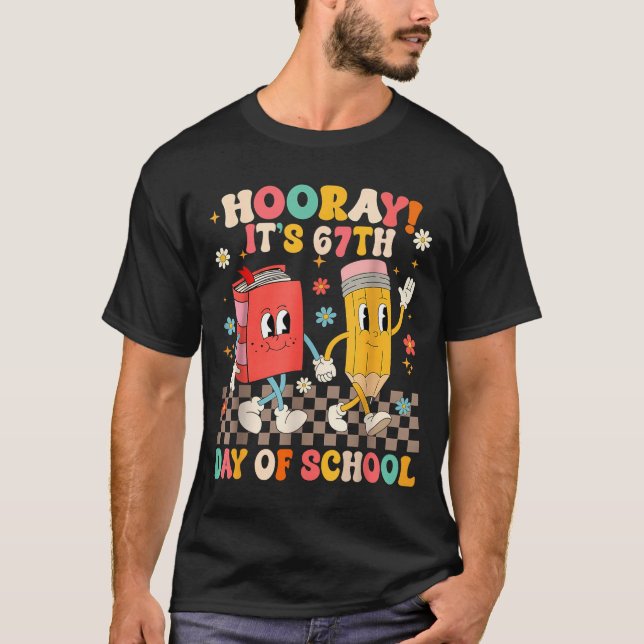 Camiseta It's 67th Day Of School 67 Days Of School Funny Nu (Frente)