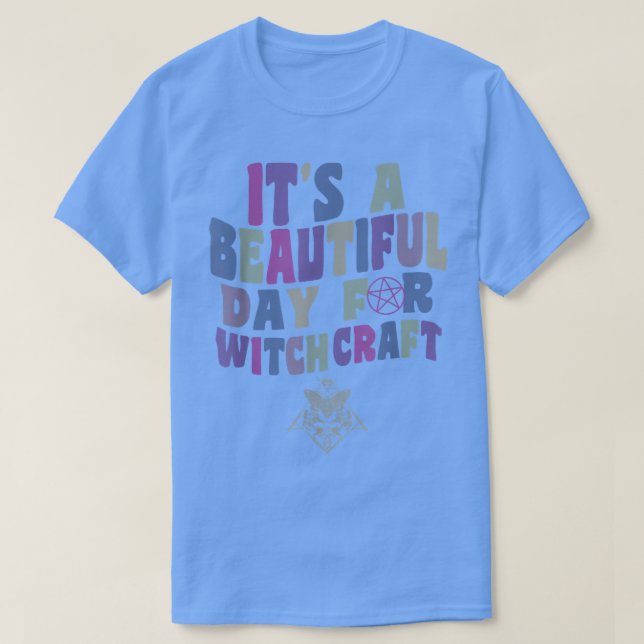 Camiseta It's A Beautiful Day For Witchcraft Retro Witch Ac (Frente do Design)