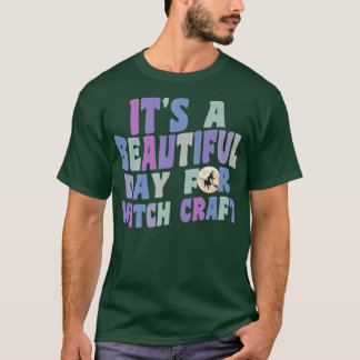 Camiseta It's A Beautiful Day For Witchcraft Retro Witch Ha