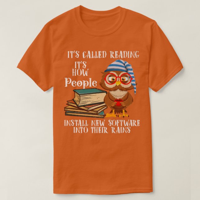 Camiseta It's Called Reading Book Lover Owl  (Frente do Design)