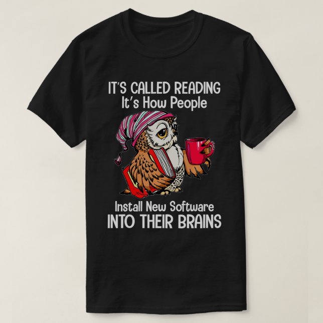 Camiseta Its called reading tshirt reader reading owl lover (Frente do Design)