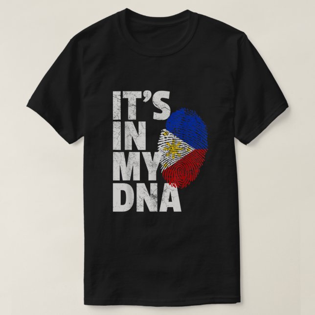 Camiseta ITS EM MEU DNA Filipino Flag Homens do Orgulho nas (Frente do Design)