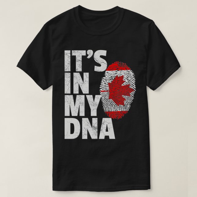 Camiseta ITS EM MY DNA Canadá Flag Dia de os pais canadense (Frente do Design)