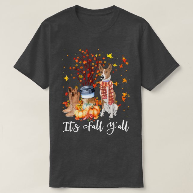 Camiseta Its Fall Yall Basenji Pumpkin Fall Autumn Thanksgi (Frente do Design)