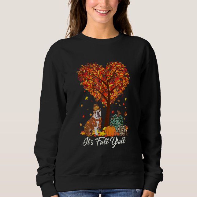 Camiseta It's Fall Y'all  English Bulldog Fall Thanksgiving (Frente)