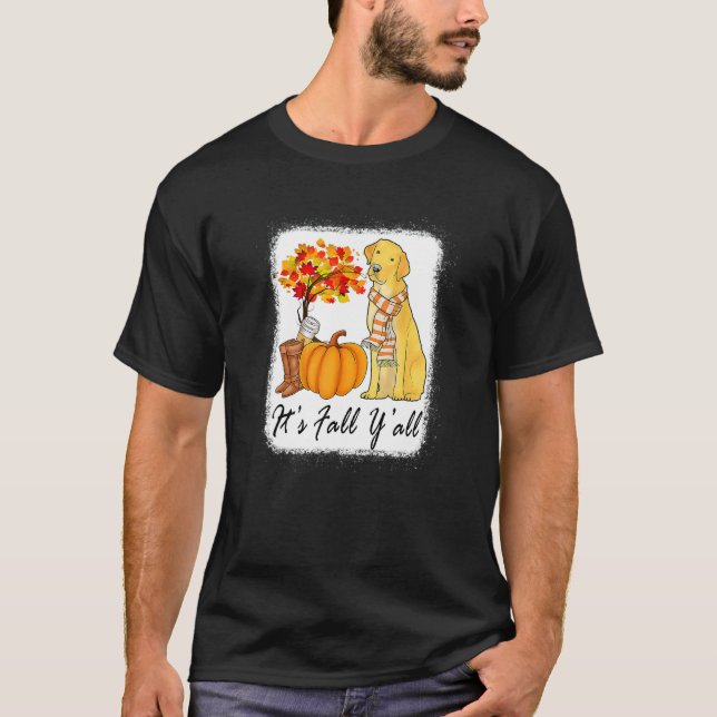 Camiseta Its Fall Yall Fall Tees For Women Labrador Yellow  (Frente)