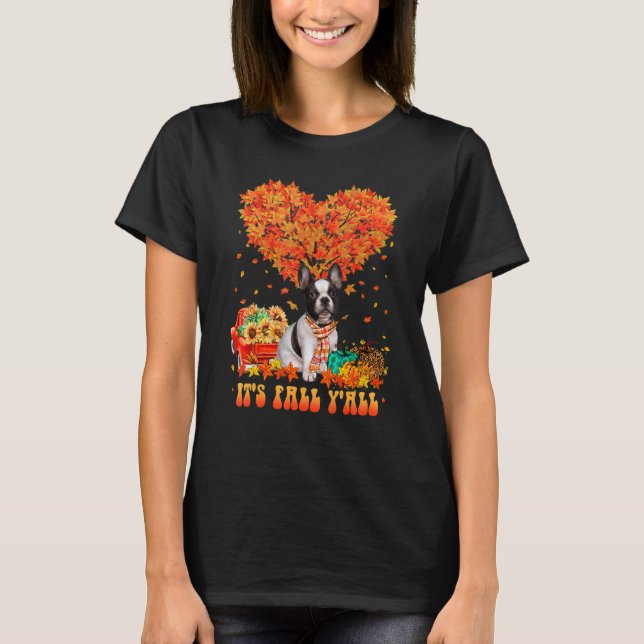 Camiseta It's Fall Y'all French Bulldog Dog Pumpkin Autumn  (Frente)