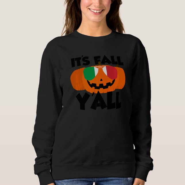 Camiseta It's Fall Y'all Thanksgiving Pumpkin Italy Glasses (Frente)
