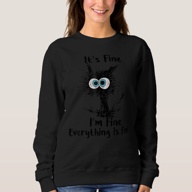 Camiseta It's Fine I'm Fine Everything Is Fine Cat (Frente)