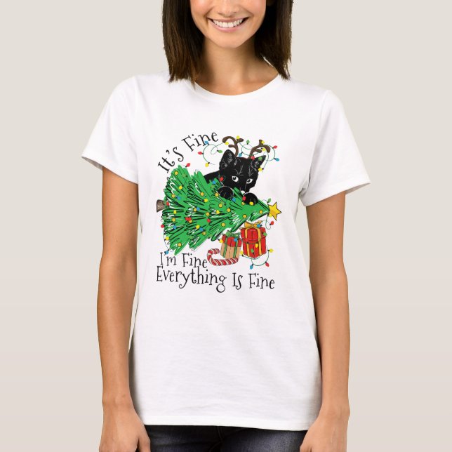 Camiseta It's Fine I'm Fine Everything Is Fine Fun Christma (Frente)
