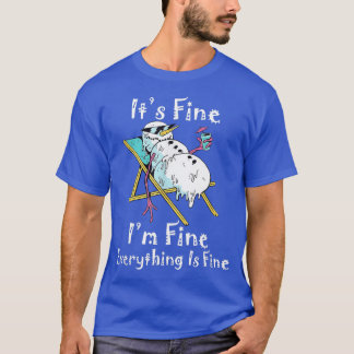Camiseta It's Fine I'm Fine Melting Snowman Summer Christma