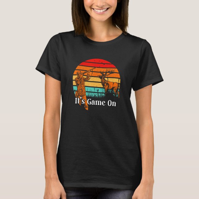Camiseta Its Game On Wild Animals Hunting Forest Animals Hu (Frente)