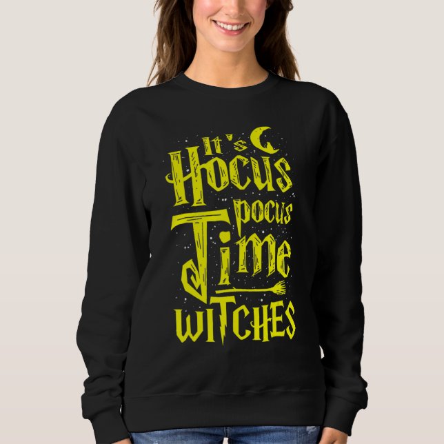 Camiseta It's Hocus Pocus Time Witches Cute Halloween (Frente)