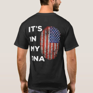 Camiseta Its In My Dna 4th Of July Fingerprint Usa Flag