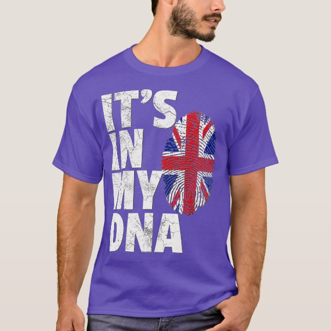 Camiseta ITS IN MY DNA British Flag Reino Unido Reino Unido (Frente)