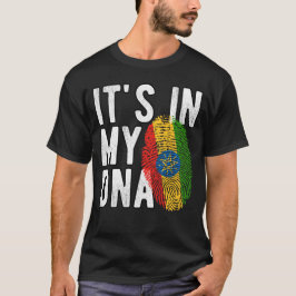 Camiseta It's in my DNA Ethiopia Flag Fingerprints