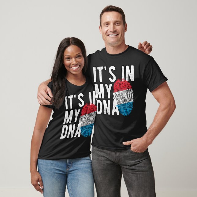Camiseta It's in my DNA Luxembourg Flag Fingerprints (Unissex)
