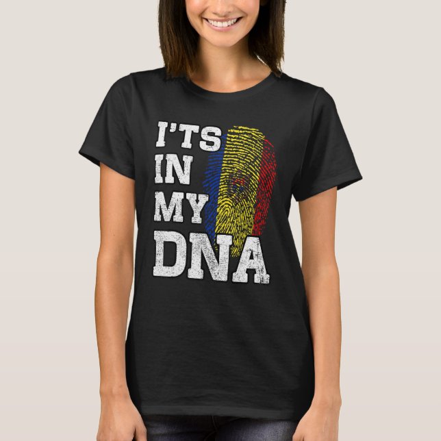 Camiseta It's In My DNA Moldovan Fingerprint Proud Moldova  (Frente)