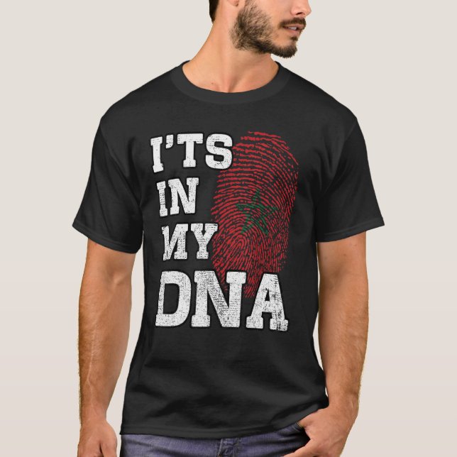 Camiseta It's In My DNA Moroccan Fingerprint Proud Morocco  (Frente)