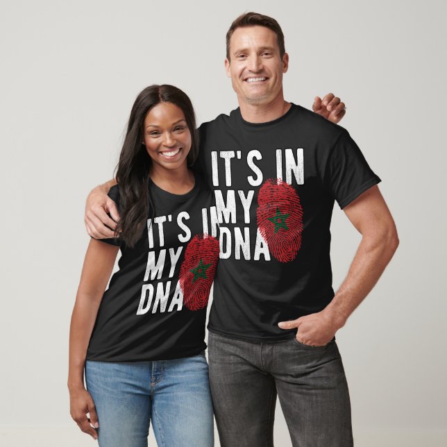 Camiseta It's in my DNA Morocco Flag Fingerprints (Unissex)