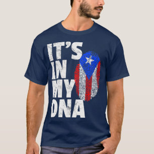 Camiseta ITS IN MY DNA Puerto Rico Rican Flag Shirt Mom