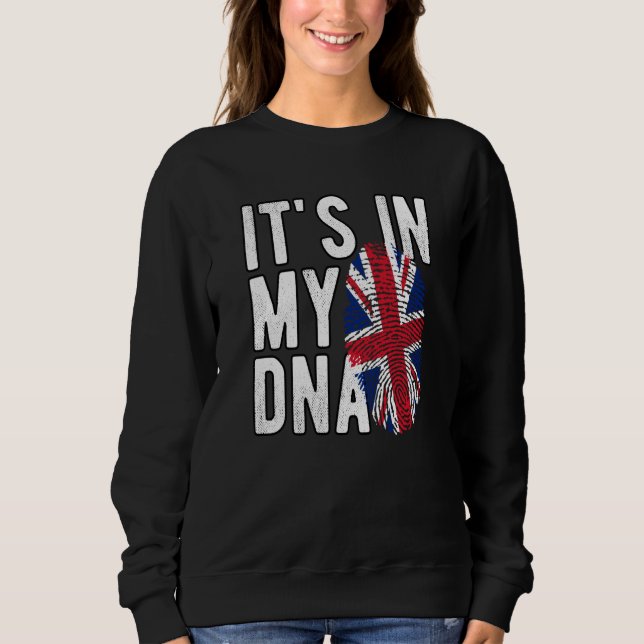 Camiseta It's In My DNA Union Jack Fingerprint British Isle (Frente)
