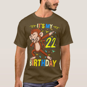 Camiseta Its My 22nd Birthday Dabbing Monkey Animal