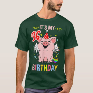 Camiseta Its My 36th Birthday Pig 3348 