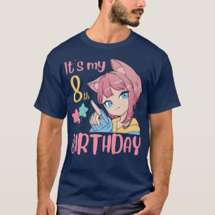 Camiseta It's My 8th Birthday Anime Birthday Girl 8 Years O