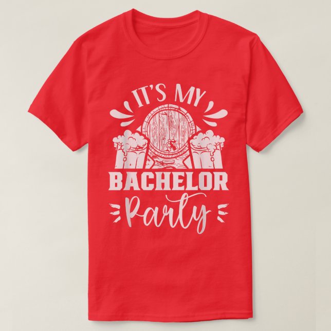Camiseta Its My Bachelor Party Groom Bride Team  (Frente do Design)