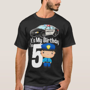 Camiseta It's my birthday 5 Police Car Policeman 5th Birthd