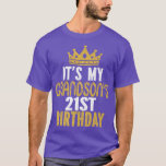 Camiseta It's My Grandson's 21st Birthday 21 Years Old Guy<br><div class="desc">It's My Grandson's 21st Birthday 21 Years Old Guy  .</div>