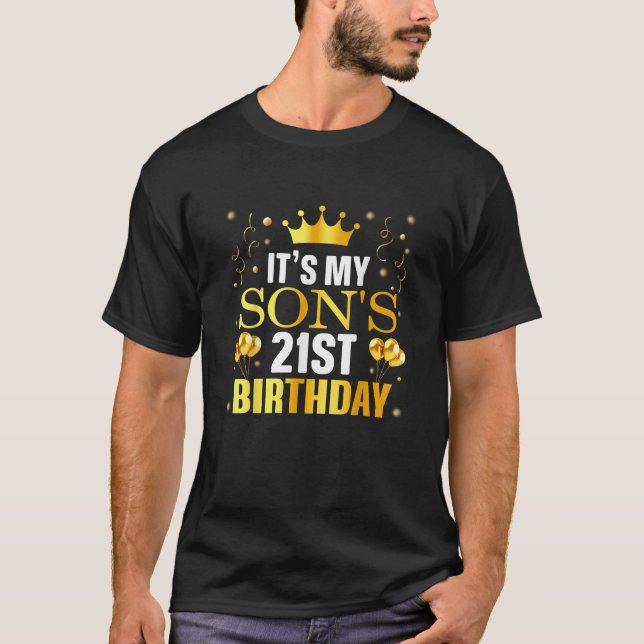 Camiseta It's My Son's 21st Birthday Happy Birthday 21 Year (Frente)