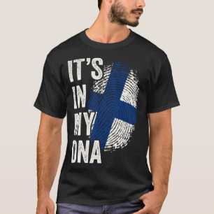 Camiseta ITS NO MEU DNA Finlândia Bandeira Orgulho das Raíz