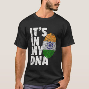 Camiseta ITS NO MEU DNA Indiano Sinalizador Men Mulheres Gi