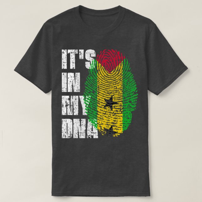 Camiseta ITS NO MEU DNA São Tomé e Príncipe Flag São Tomea (Frente do Design)