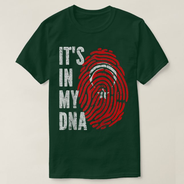 Camiseta ITS NO MEU DNA Turquia Bandeira Raglan Baseball Tu (Frente do Design)