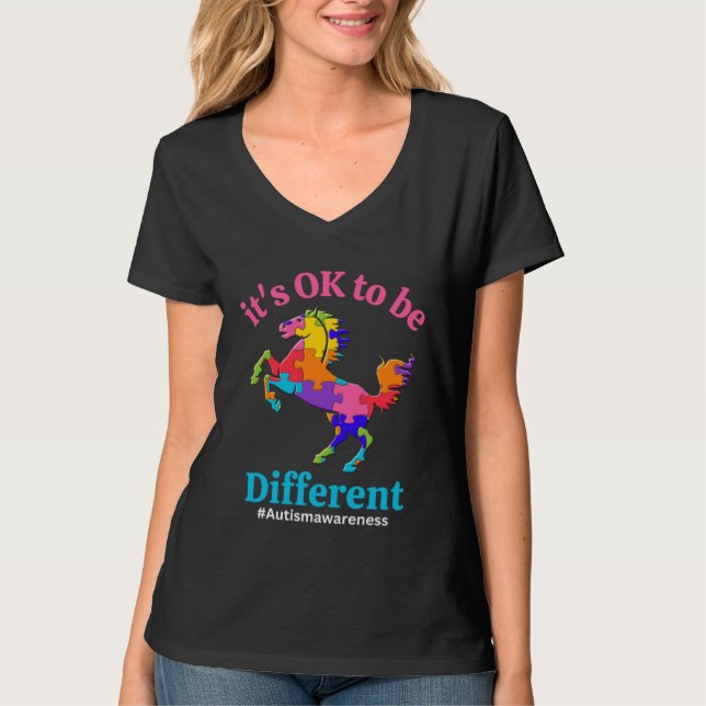 Camiseta Its Ok To Be Different Autism Awareness Acceptance (Frente)