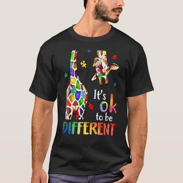Camiseta Its Ok To Be Different Autism Awareness Puzzle Pie (Frente)
