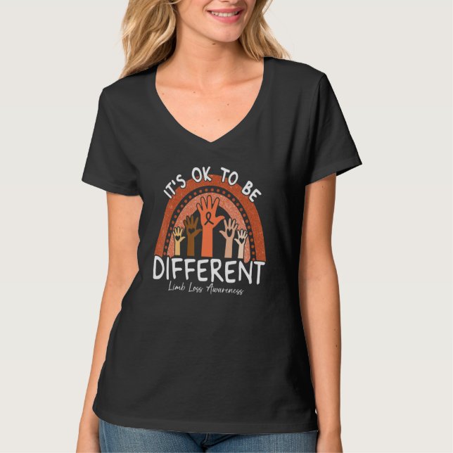 Camiseta It's Ok To Be Different Limb Loss Awareness Orange (Frente)