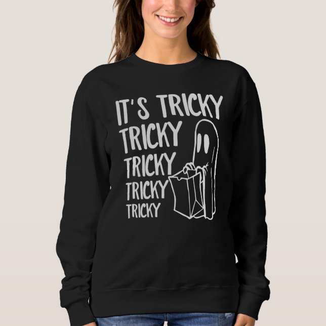 Camiseta Its Tricky Ghost Boo  Halloween Custome Men Women (Frente)