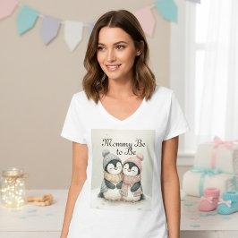Camiseta Its Twins Penguin Baby Shower Boy Girl Winter