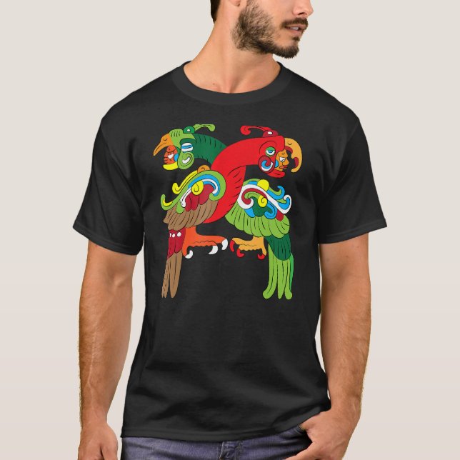 Camiseta Itzamnaaj Fusível com Ave Deity Mayan Aztec (Frente)