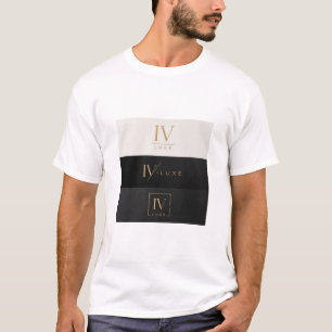 Camiseta IV LUXE Logo Preta e Dourada Luxo Minimal